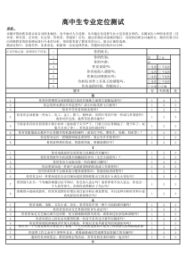 (最新最新)高中生专业定位测试