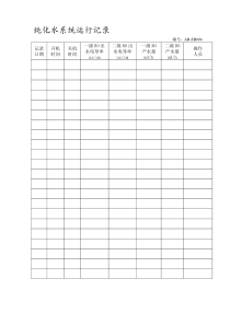 纯化水系统运行记录