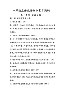 八年级上政治复习提纲-苏教版