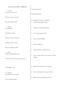 小学英语肯定句变否定句和一般疑问句类型(含答案)