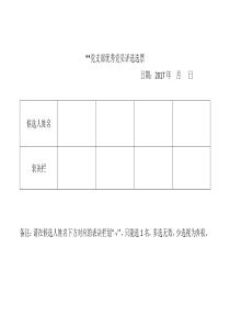 优秀党员评选选票