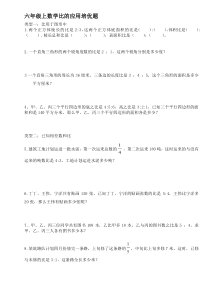 六年级上数学培优训练(比的应用)资料