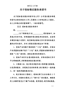关于投标售后服务承诺书