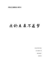 职业生涯规划我的未来不是梦