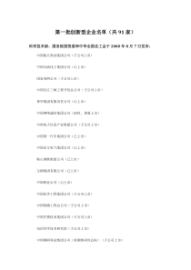 第一批创新型企业名单
