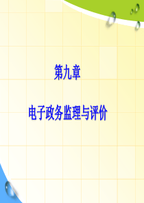 第九章电子政务监理与评价.