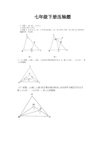 苏科版七年级下册压轴题