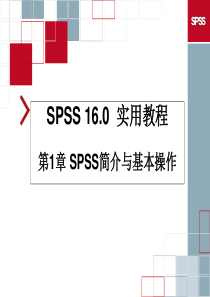 第1章SPSS简介与基本操作