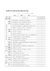 初中学生综合素质评价表