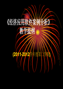 经济应用软件案例分析提纲
