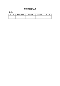 教师荣誉登记空表