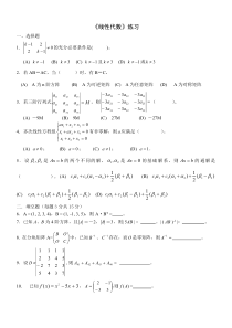 线性代数期末练习试卷.