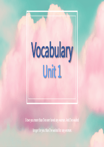 北师大版英语必修一U1词汇及习题
