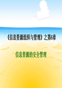第六章信息资源的安全管理(陈庄主编)