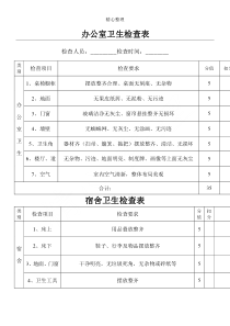 公司卫生检查表格模板