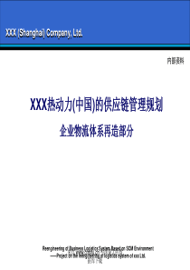 XXX热动力(中国)的供应链管理规划企业物流体系再造部分（PPT 79）