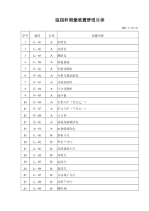 监视和测量装置控制程序表格