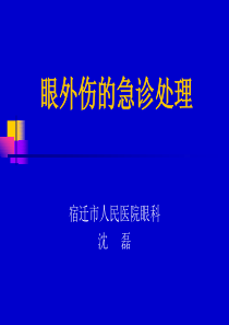 眼外伤的急诊处理.