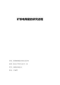 矿铁电陶瓷的研究进程