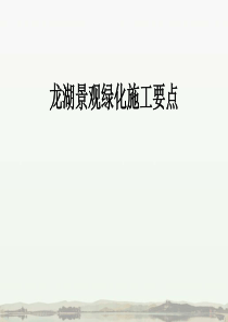 龙湖景观设计施工要点