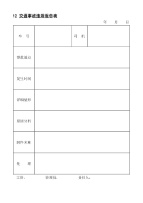 12交通事故违规报告表