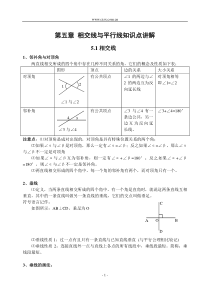 第五章相交线与平行线知识点讲解+