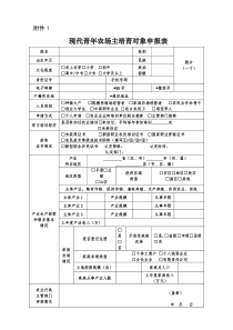现代青年农场主培育对象申报表(空表)
