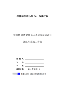 梁柱节点混凝土浇筑质量专项治理方案