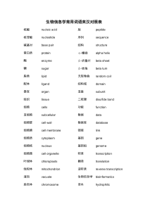 生物信息学英语词汇表