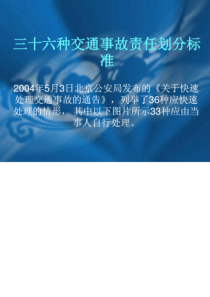 三十六种交通事故责任划分标准和赔偿项目及举证知识