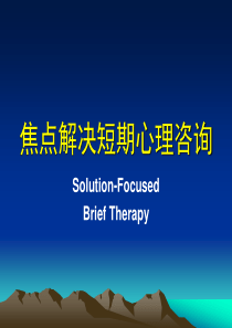 焦点解决心理咨询.