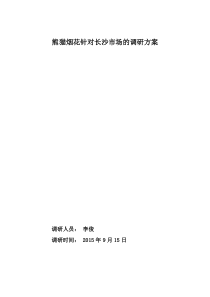 熊猫烟花针对长沙市场的调研方案