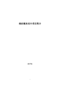 熔纺氨纶切片项目简介