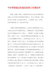 牛岭界隧道过软基段的施工处理技术