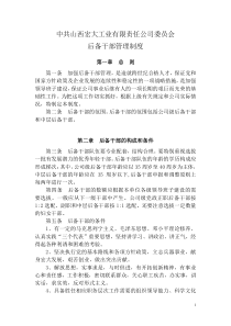 后备干部管理制度