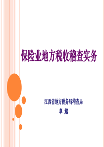 XXXX保险业稽查实务新