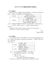 福建历年英语高考作文(04-10)