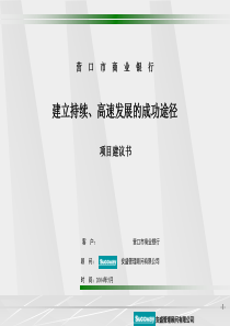 XX商业银行项目建议书