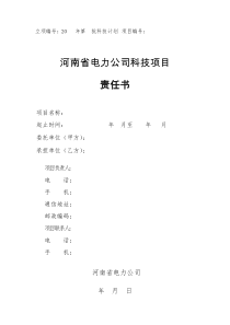 科技项目责任书模板
