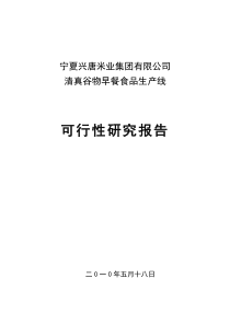清真谷物早餐食品生产线可行性研究报告