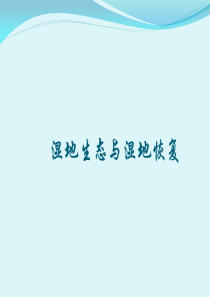 湿地生态与湿地恢复.