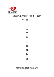 电厂安全生产管理制度2