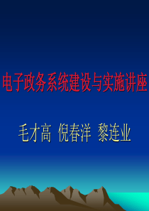 电子政务系统建设与实施讲座(9)