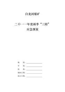 白龙河煤矿雨季“三防”应急预案