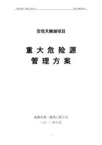 百悦天鹅湖重大危险源管理方案