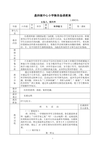 盏西镇中心六年级科学复习教案