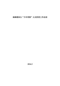 今冬明春火灾防控工作总结