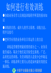 中国平安保险公司--如何进行有效训练