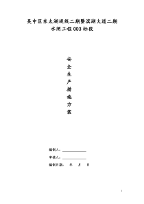 水利工程水闸安全生产措施方案