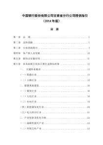 中国银行股份有限公司甘肃省分行公司授信指引(XXXX年版)